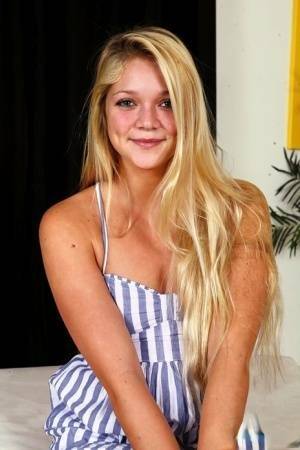 Young blonde Jessie Andrews is all aglow after a fuck and open mouth facial on girlsfollowers.com