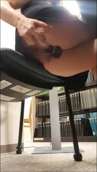 Using a dildo in college library 4 on girlsfollowers.com