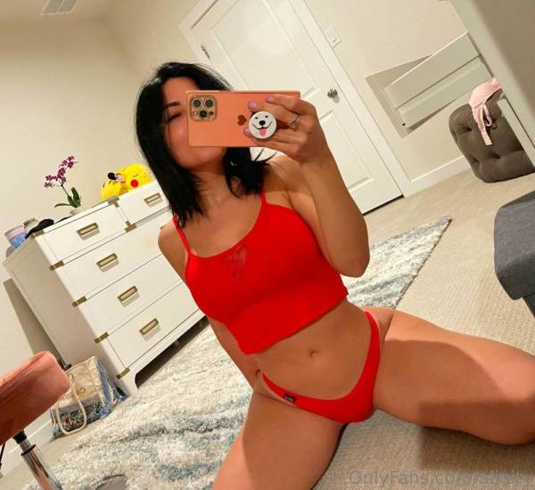 Alinity Braless Red Thong Mirror Selfies Onlyfans Set Leaked on girlsfollowers.com