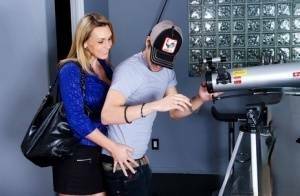 British cougar Tanya Tate seduces a young man while he is watching the stars - Britain on girlsfollowers.com