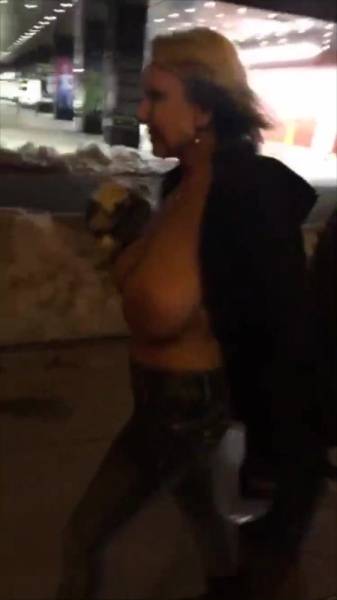 Naughty Alysha public street boobs flashing on snapchat premium xxx porn videos on girlsfollowers.com